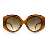 Womens Oversize Round Thick Temple Plastic Designer Fashion Diva Sunglasses