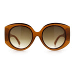Womens Oversize Round Thick Temple Plastic Designer Fashion Diva Sunglasses