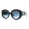 Womens Oversize Round Thick Temple Plastic Designer Fashion Diva Sunglasses