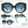 Womens Oversize Round Thick Temple Plastic Designer Fashion Diva Sunglasses