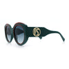 Womens Oversize Round Thick Temple Plastic Designer Fashion Diva Sunglasses