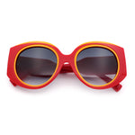 Womens Oversize Round Thick Temple Plastic Designer Fashion Diva Sunglasses
