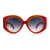 Womens Oversize Round Thick Temple Plastic Designer Fashion Diva Sunglasses
