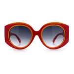 Womens Oversize Round Thick Temple Plastic Designer Fashion Diva Sunglasses