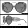 Womens Oversize Round Thick Temple Plastic Designer Fashion Diva Sunglasses