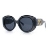Womens Oversize Round Thick Temple Plastic Designer Fashion Diva Sunglasses