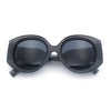 Womens Oversize Round Thick Temple Plastic Designer Fashion Diva Sunglasses