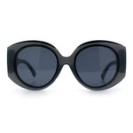 Womens Oversize Round Thick Temple Plastic Designer Fashion Diva Sunglasses