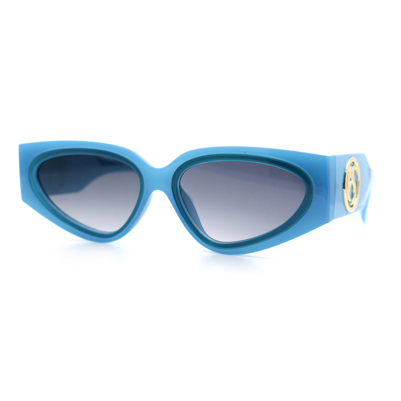 Womens Diva Narrow Triangular Thick Temple Plastic Fashion Sunglasses