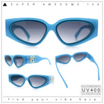 Womens Diva Narrow Triangular Thick Temple Plastic Fashion Sunglasses