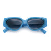 Womens Diva Narrow Triangular Thick Temple Plastic Fashion Sunglasses