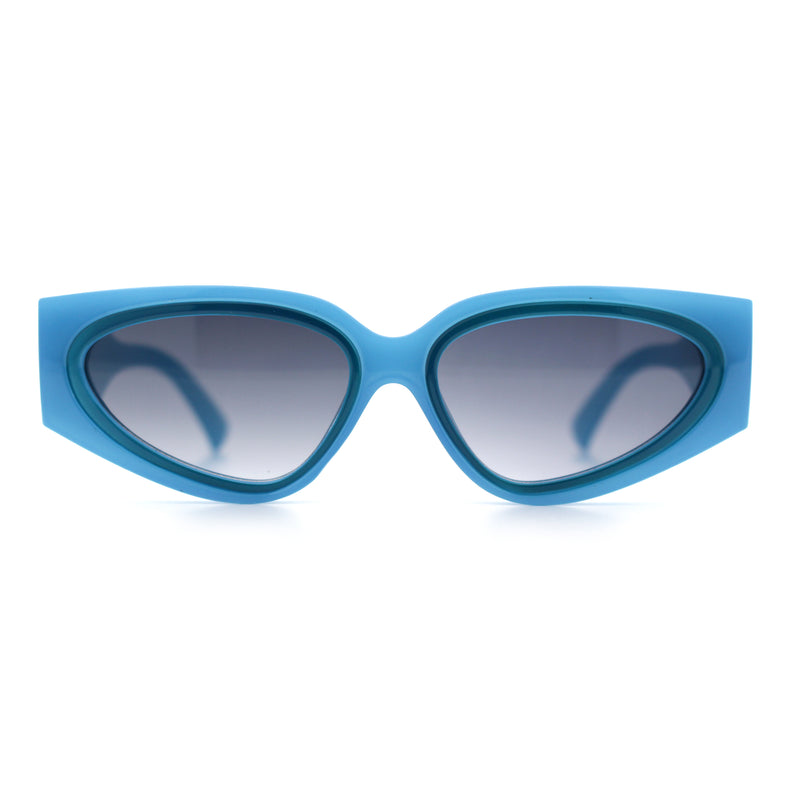 Womens Diva Narrow Triangular Thick Temple Plastic Fashion Sunglasses