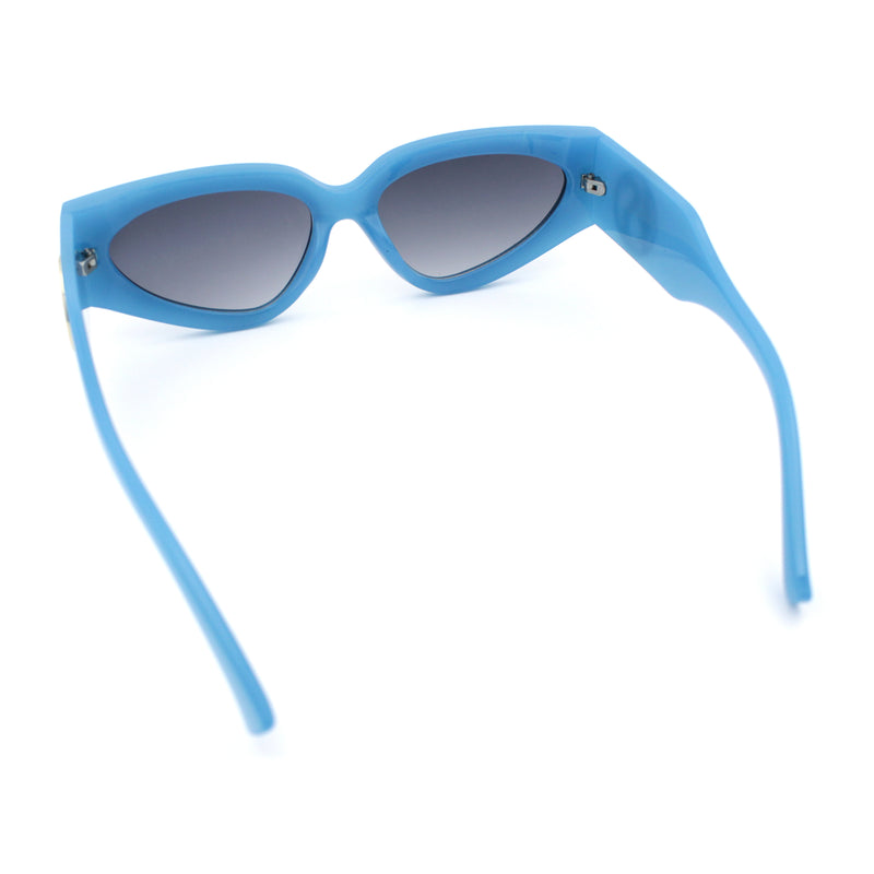 Womens Diva Narrow Triangular Thick Temple Plastic Fashion Sunglasses