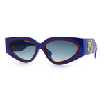 Womens Diva Narrow Triangular Thick Temple Plastic Fashion Sunglasses
