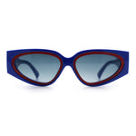 Womens Diva Narrow Triangular Thick Temple Plastic Fashion Sunglasses