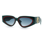 Womens Diva Narrow Triangular Thick Temple Plastic Fashion Sunglasses