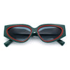 Womens Diva Narrow Triangular Thick Temple Plastic Fashion Sunglasses