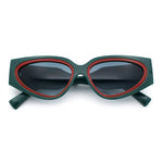 Womens Diva Narrow Triangular Thick Temple Plastic Fashion Sunglasses