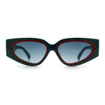 Womens Diva Narrow Triangular Thick Temple Plastic Fashion Sunglasses