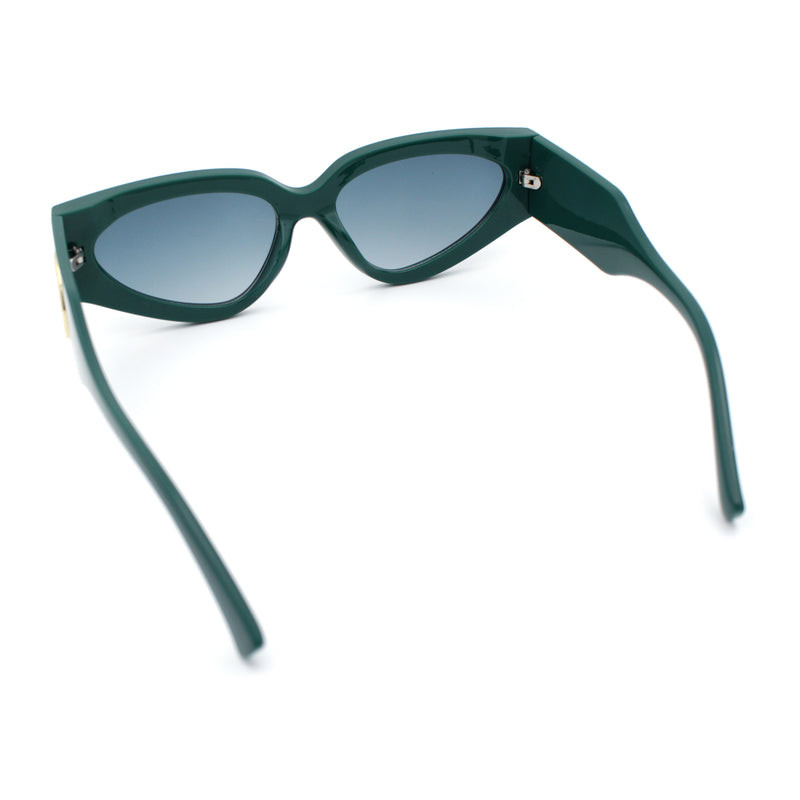 Womens Diva Narrow Triangular Thick Temple Plastic Fashion Sunglasses