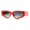 Womens Diva Narrow Triangular Thick Temple Plastic Fashion Sunglasses