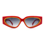 Womens Diva Narrow Triangular Thick Temple Plastic Fashion Sunglasses
