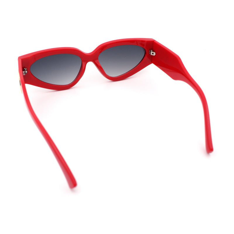 Womens Diva Narrow Triangular Thick Temple Plastic Fashion Sunglasses