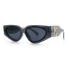 Womens Diva Narrow Triangular Thick Temple Plastic Fashion Sunglasses
