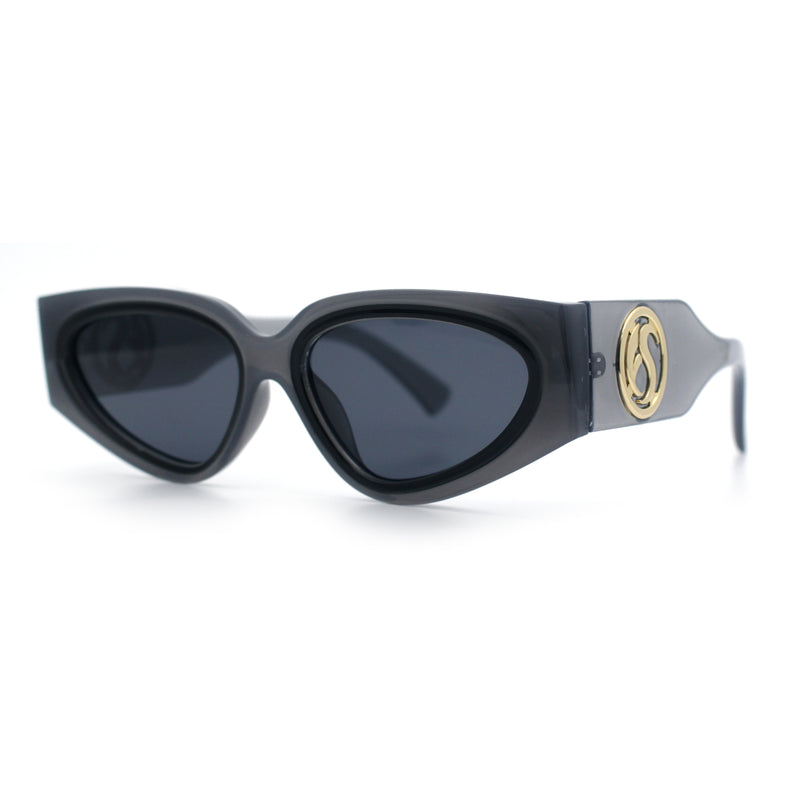 Womens Diva Narrow Triangular Thick Temple Plastic Fashion Sunglasses