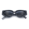 Womens Diva Narrow Triangular Thick Temple Plastic Fashion Sunglasses