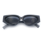 Womens Diva Narrow Triangular Thick Temple Plastic Fashion Sunglasses