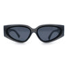 Womens Diva Narrow Triangular Thick Temple Plastic Fashion Sunglasses