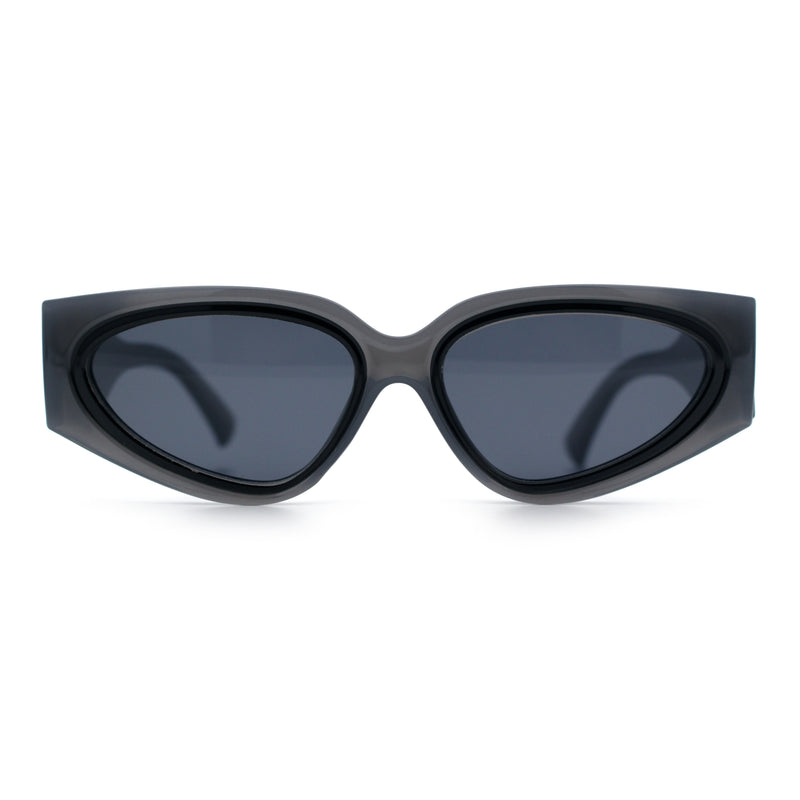 Womens Diva Narrow Triangular Thick Temple Plastic Fashion Sunglasses