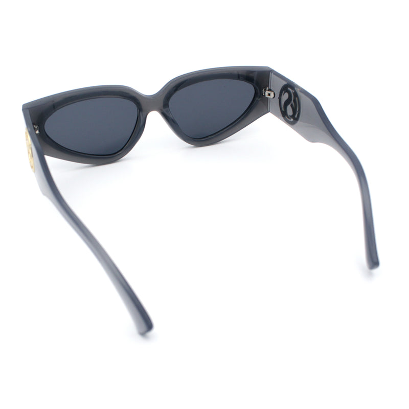 Womens Diva Narrow Triangular Thick Temple Plastic Fashion Sunglasses