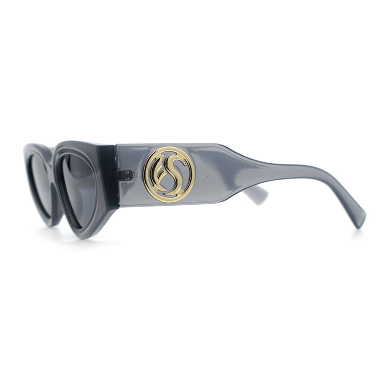 Womens Diva Narrow Triangular Thick Temple Plastic Fashion Sunglasses