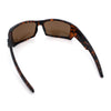 Classic Winged Skull 90s Wrap Around Sport Biker Plastic Rectangular Sunglasses