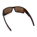 Classic Winged Skull 90s Wrap Around Sport Biker Plastic Rectangular Sunglasses
