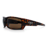Classic Winged Skull 90s Wrap Around Sport Biker Plastic Rectangular Sunglasses