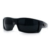 Classic Winged Skull 90s Wrap Around Sport Biker Plastic Rectangular Sunglasses