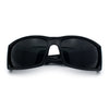Classic Winged Skull 90s Wrap Around Sport Biker Plastic Rectangular Sunglasses
