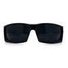 Classic Winged Skull 90s Wrap Around Sport Biker Plastic Rectangular Sunglasses