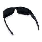 Classic Winged Skull 90s Wrap Around Sport Biker Plastic Rectangular Sunglasses
