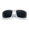 Classic Winged Skull 90s Wrap Around Sport Biker Plastic Rectangular Sunglasses