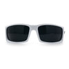 Classic Winged Skull 90s Wrap Around Sport Biker Plastic Rectangular Sunglasses