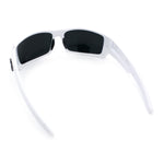 Classic Winged Skull 90s Wrap Around Sport Biker Plastic Rectangular Sunglasses