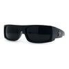 Mens Star Skull Logo 90s Rectangular Wrap Around Biker Plastic Sunglasses