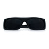 Mens Star Skull Logo 90s Rectangular Wrap Around Biker Plastic Sunglasses
