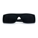 Mens Star Skull Logo 90s Rectangular Wrap Around Biker Plastic Sunglasses