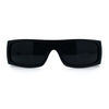 Mens Star Skull Logo 90s Rectangular Wrap Around Biker Plastic Sunglasses