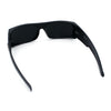 Mens Star Skull Logo 90s Rectangular Wrap Around Biker Plastic Sunglasses